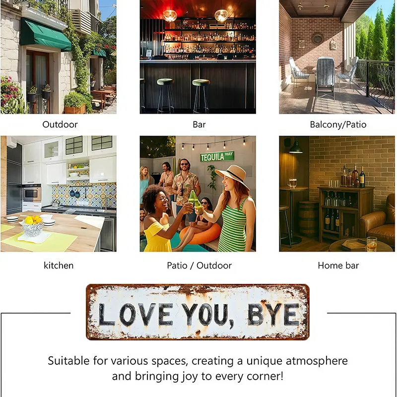 ❤️ LOVE YOU, BYE – Vintage metal road sig