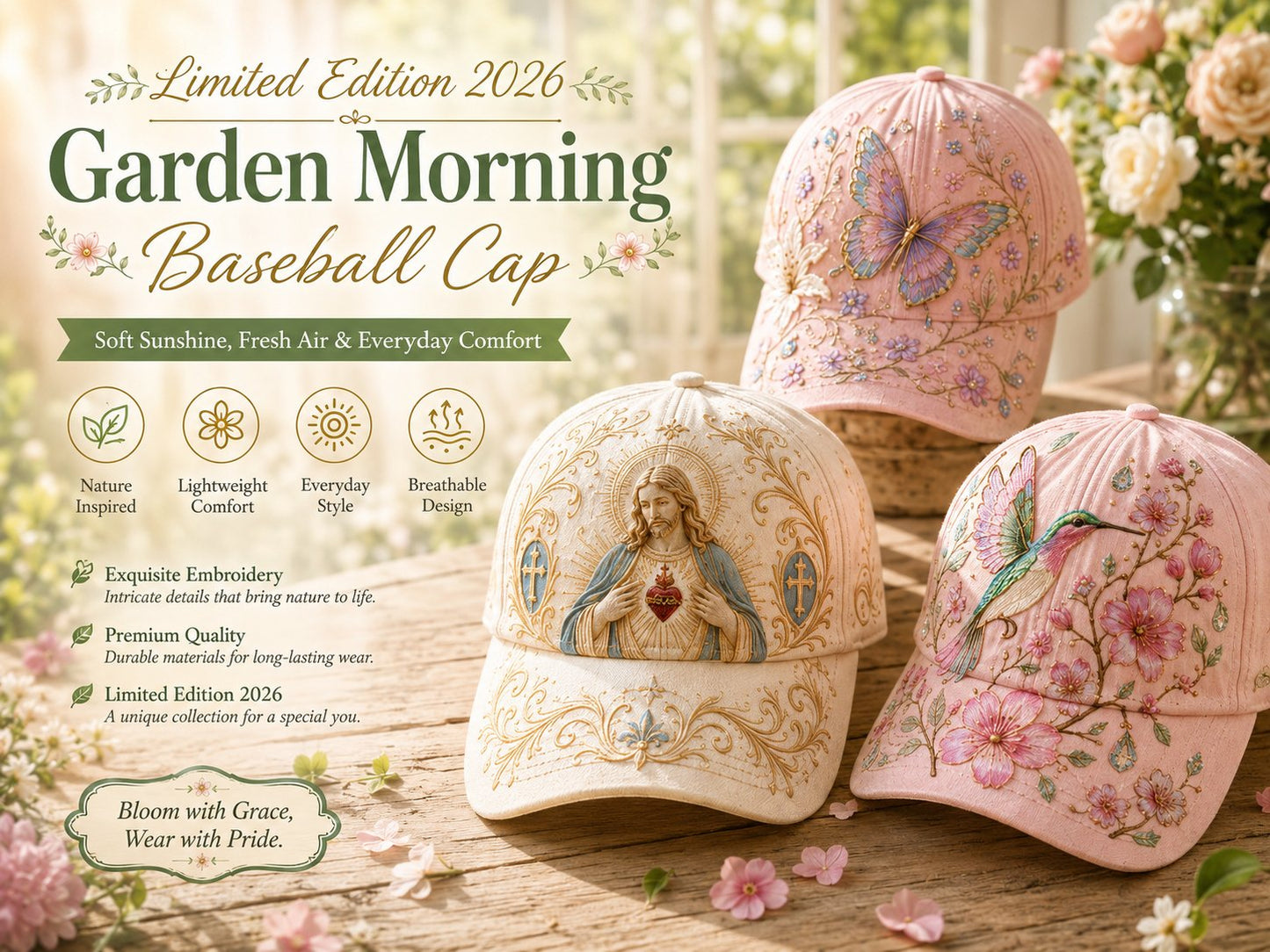 🔥Last day – 50% off 🌸🌿 Garden Morning Cap