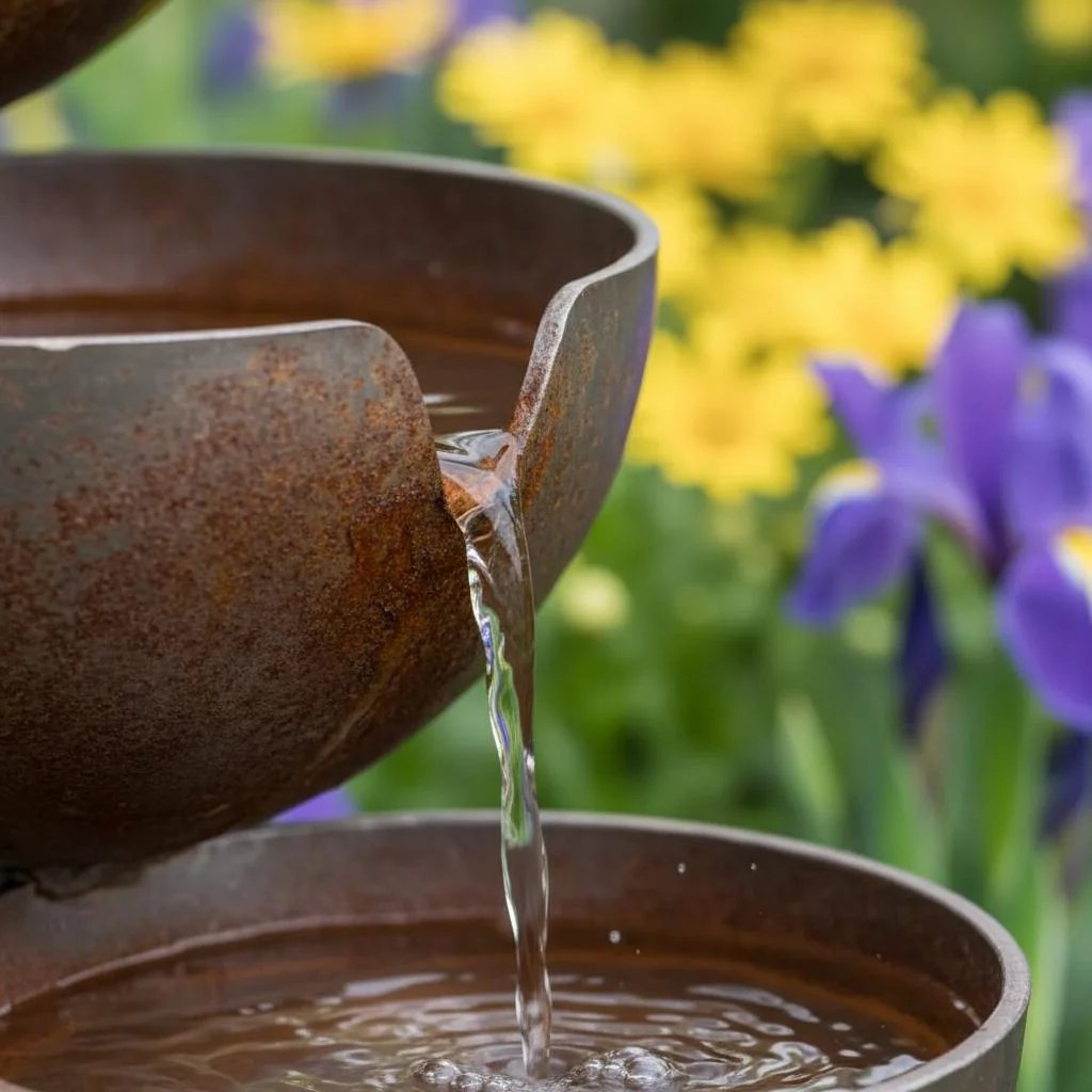 🌿🐦Cascading Rain Catcher Bird Bath – Garden Wildlife Water Feature with Stake