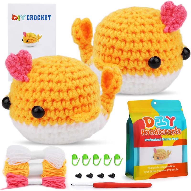 DIY crochet kit: wool doll whale