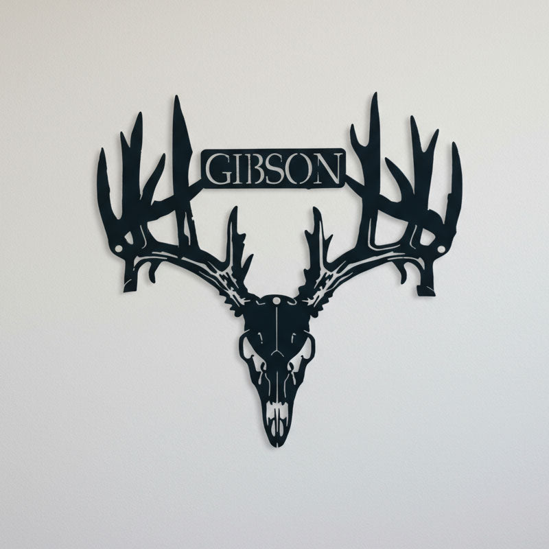 Personalized Metal Deer Skull Rack