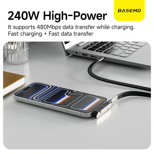 The ultimate 240 W Power-Stand hybrid adapter ⚡: the all-in-one solution for fast charging and screen viewin