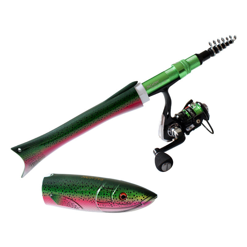 Fish-Shaped Telescopic Lure Micro-Fish Spinning Rod Carbon Fiber Rod