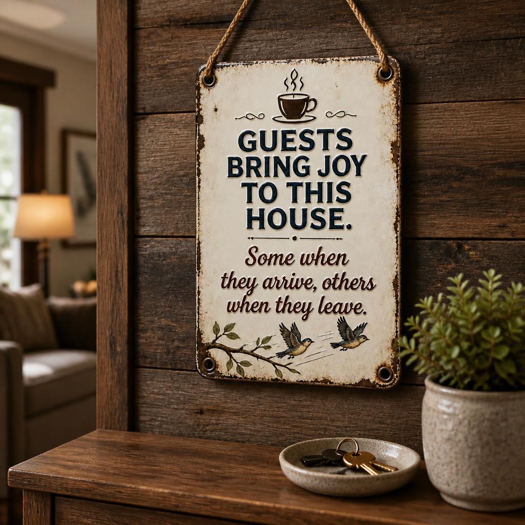 Cozy Welcome Metal Sign for Porch & Garden - Weatherproof Vintage Wall Decor for Front Door, Outdoor Gate & Yard Fence
