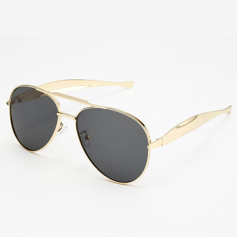 Gold Fashion Rectangular Sunglasses