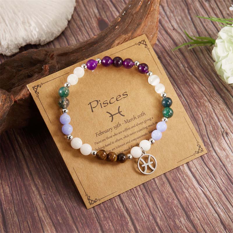 Bracelets with twelve zodiac sign stones