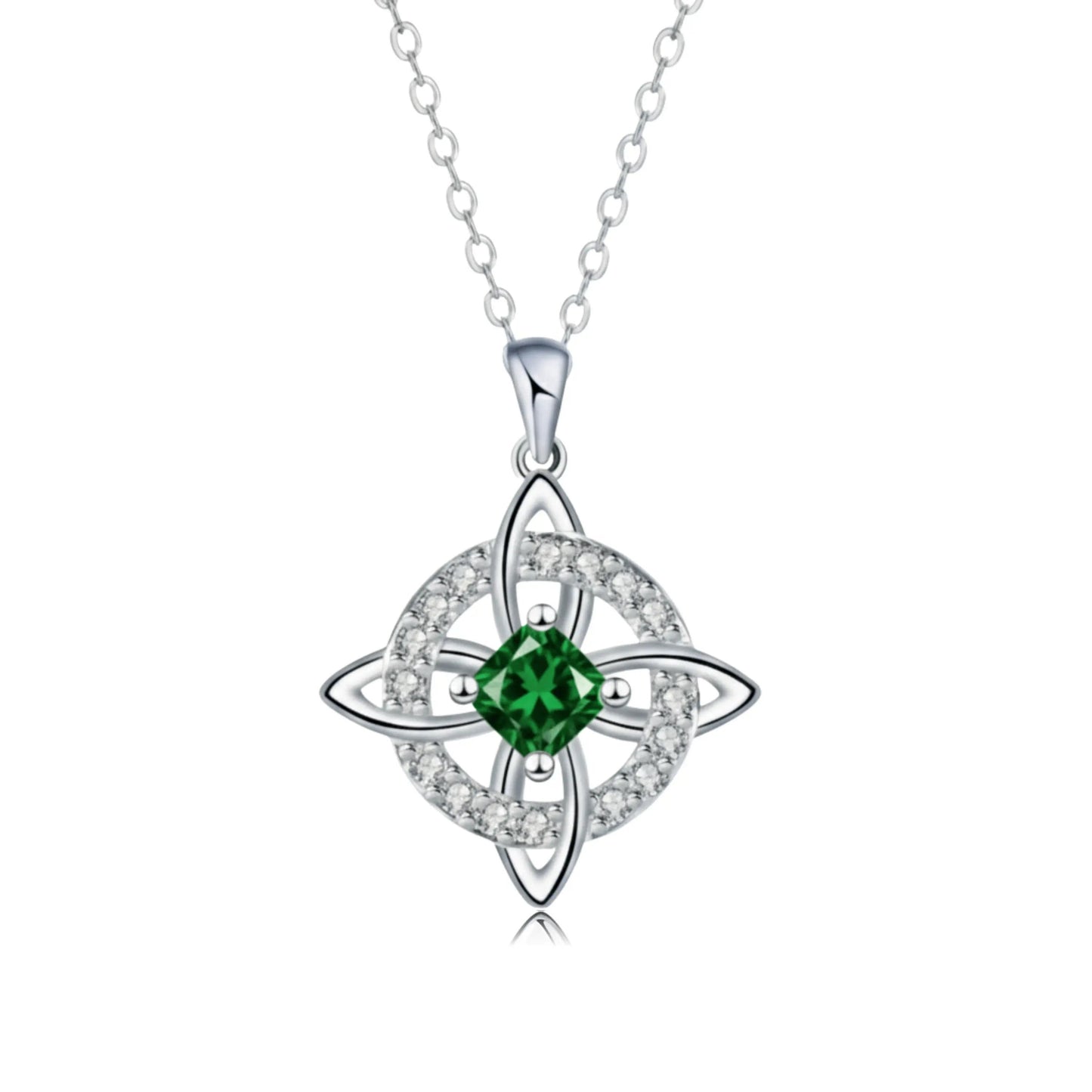 ✨ Mystical Birthstone Witches Knot Necklace – Natural Crystal 🔮💞Protect Your Loved Ones