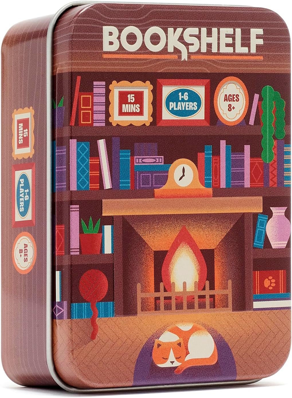 Bookshelf Cooperative Stacking Game | Skill & Balance Card and Book Tower Game in Travel Tin
