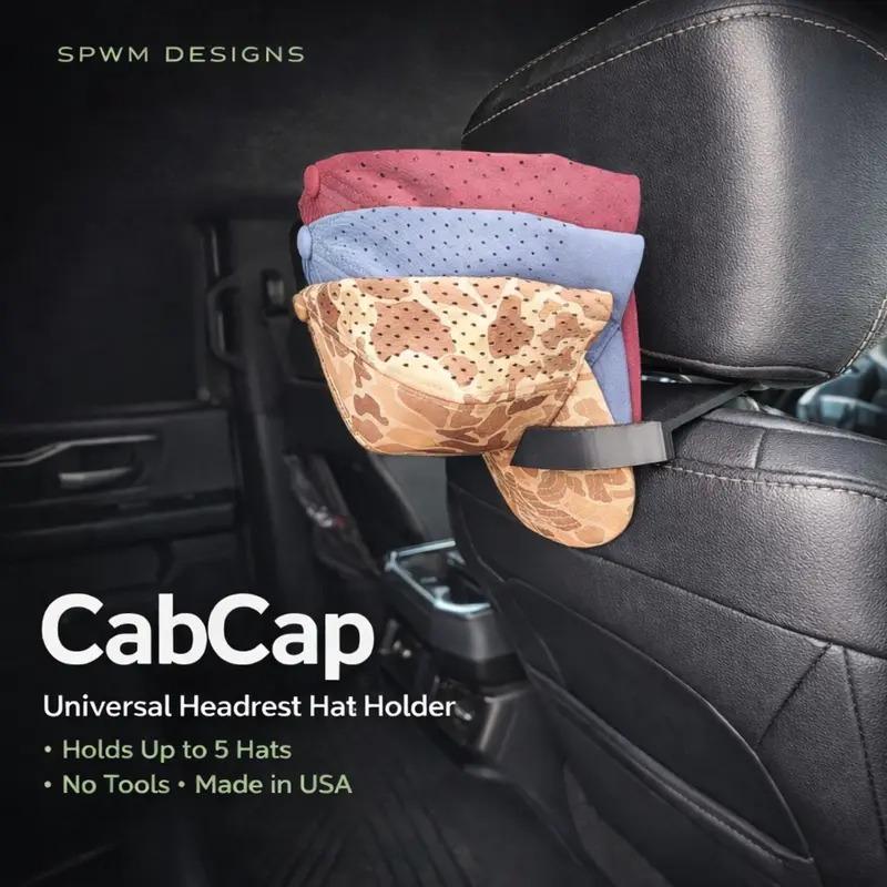 CabCap - Universal Headrest Hat Holder for Trucks Cars & SUVs | Holds 5 Hats