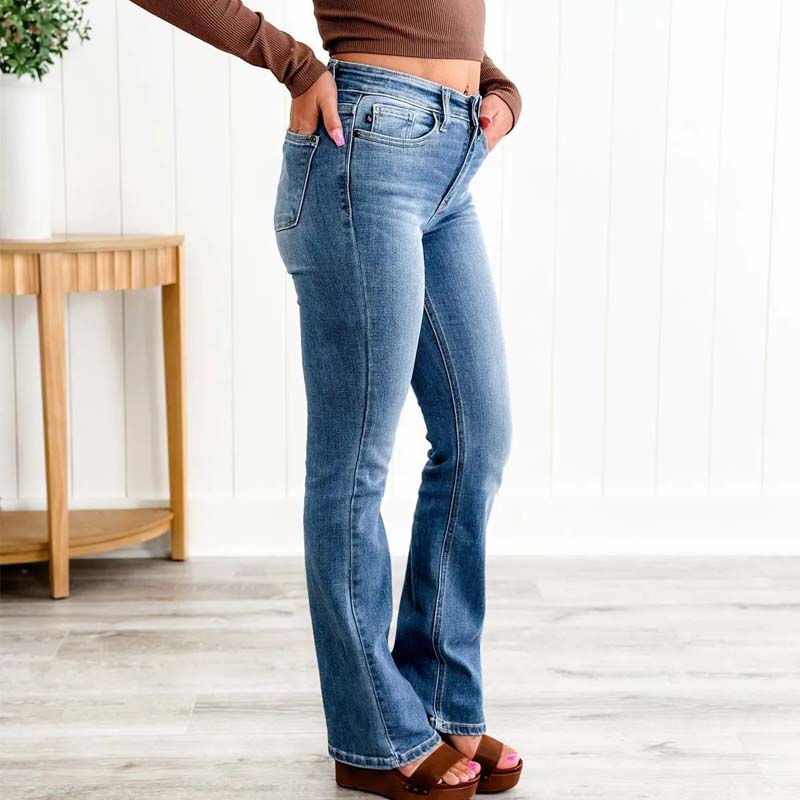 flared waist jeans