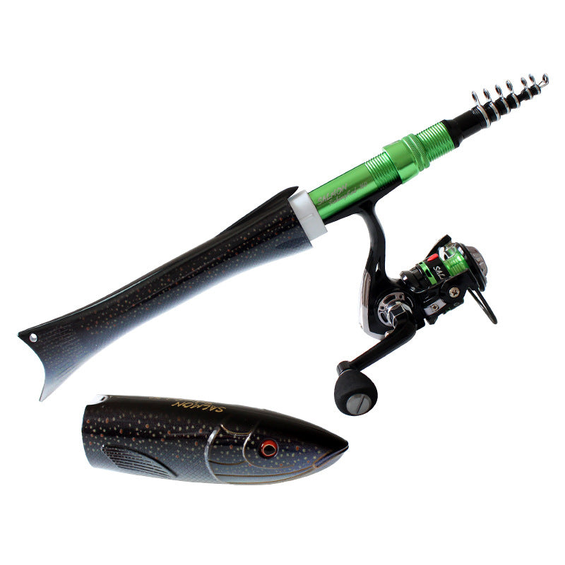 Fish-Shaped Telescopic Lure Micro-Fish Spinning Rod Carbon Fiber Rod