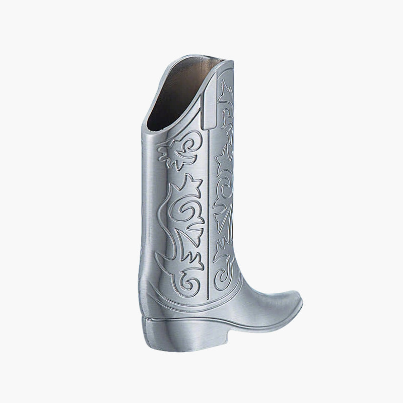 Vintage Metal Cowboy Boot Lighter Case