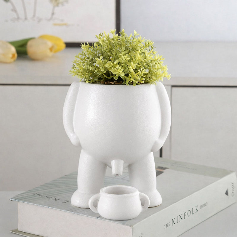 Creative 'Peeing' Planter Pot - Quirky Nordic Art Succulent Flower Pot for Unique Home Decor