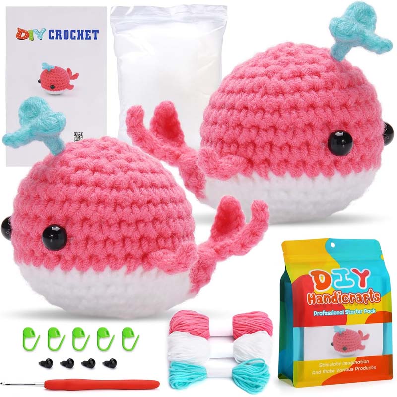 DIY crochet kit: wool doll whale