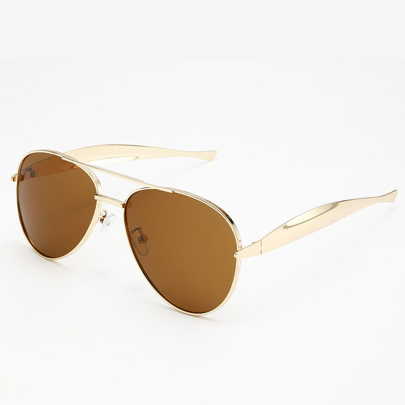 Gold Fashion Rectangular Sunglasses