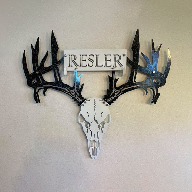 Personalized Metal Deer Skull Rack