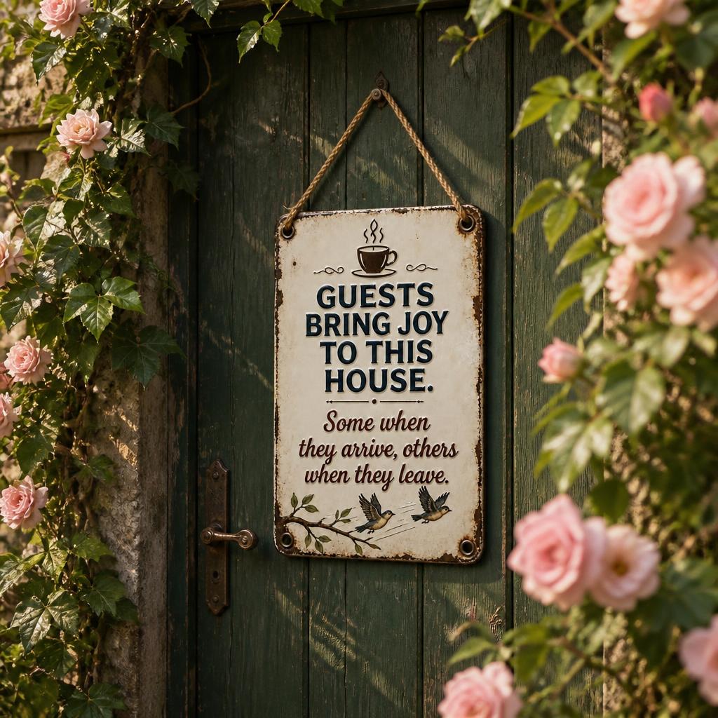 Cozy Welcome Metal Sign for Porch & Garden - Weatherproof Vintage Wall Decor for Front Door, Outdoor Gate & Yard Fence