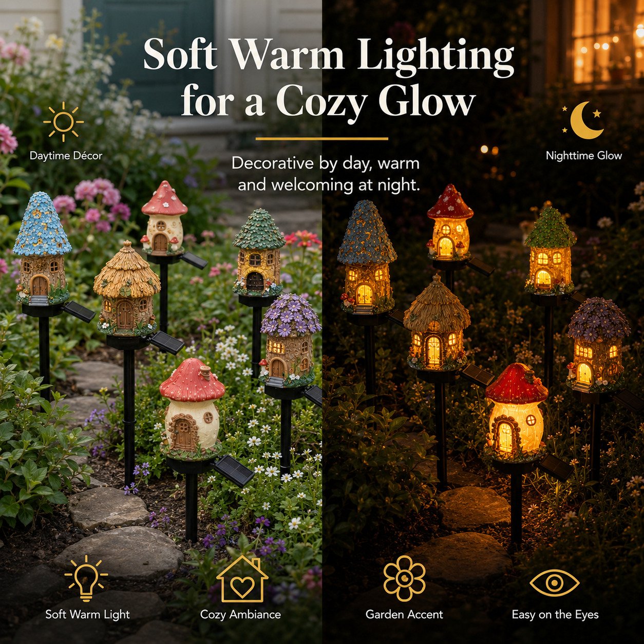 🔥Big Sale - 50% OFF🔥Solar Fairy-Tale Mushroom Cottage Garden Light – Magical LED Outdoor Decor for Gardens, Pathways & Cozy Backyard Spaces 🍄✨