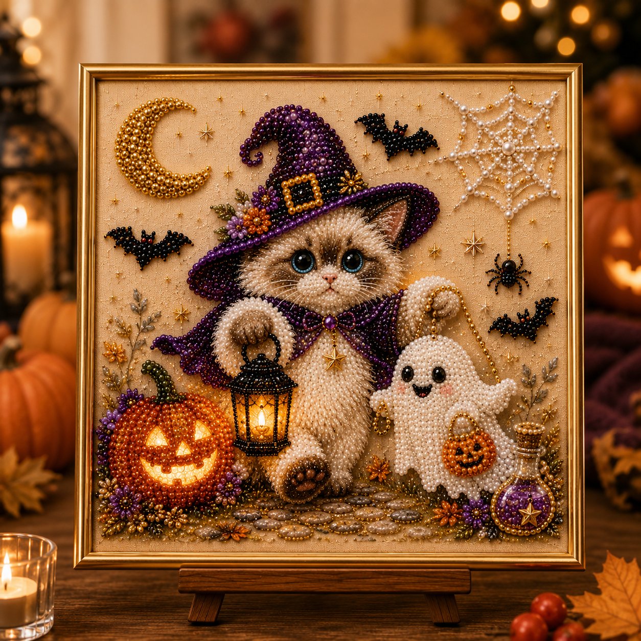 🐈‍⬛🎃DIY Halloween Cat Pearl Bead Painting Kit