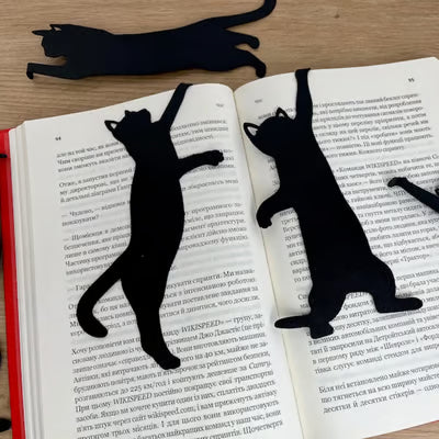 😹5 metal bookmarks in the shape of ca