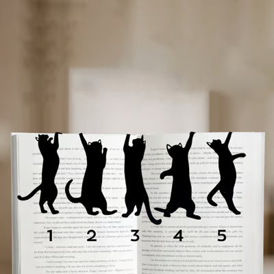 😹5 metal bookmarks in the shape of ca