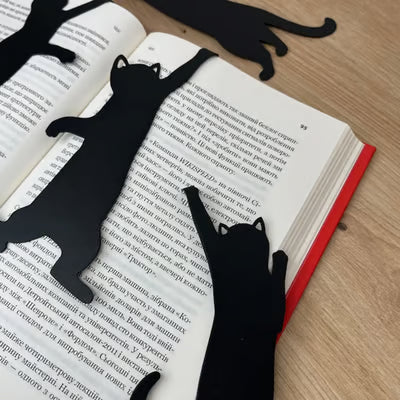 😹5 metal bookmarks in the shape of ca