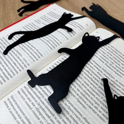 😹5 metal bookmarks in the shape of ca