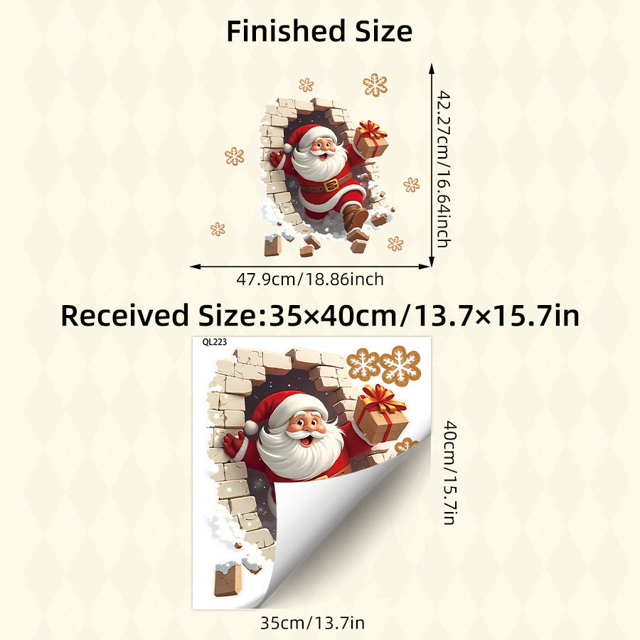 🎄3D Wall-Breaking Santa Claus Sticker🎅
