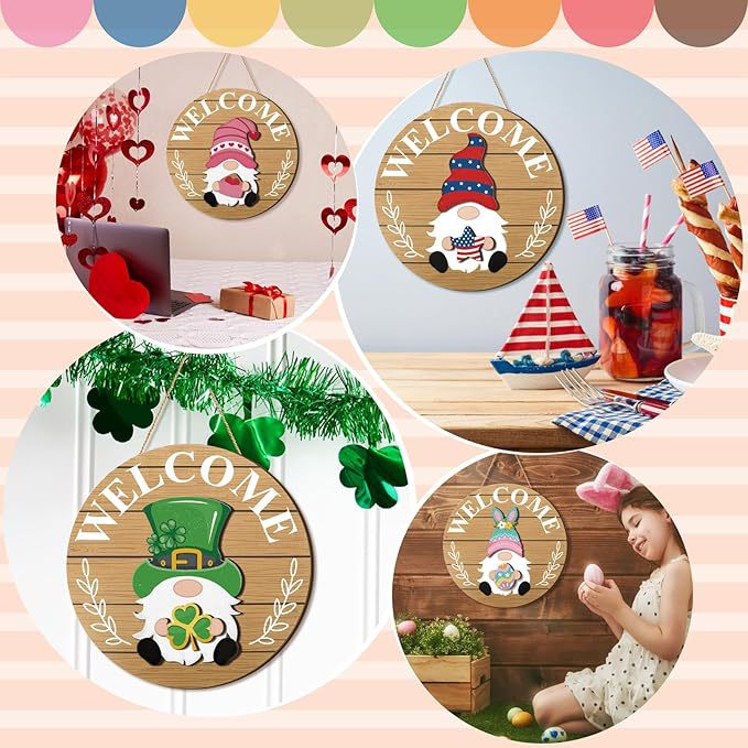 🎉 2025 New Wooden Interchangeable Holiday Sign🎃🎄🌸🍀