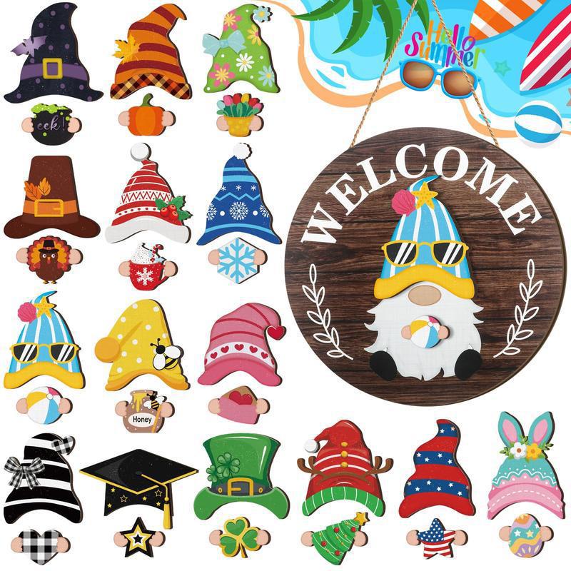 🎉 2025 New Wooden Interchangeable Holiday Sign🎃🎄🌸🍀