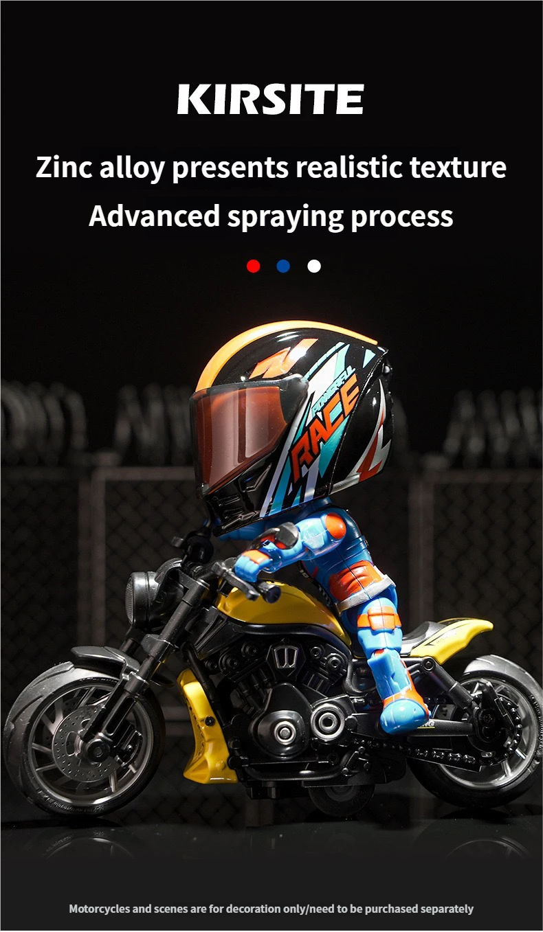 Realistic Motorcycle Rider Alloy Transforming Figure Ornament