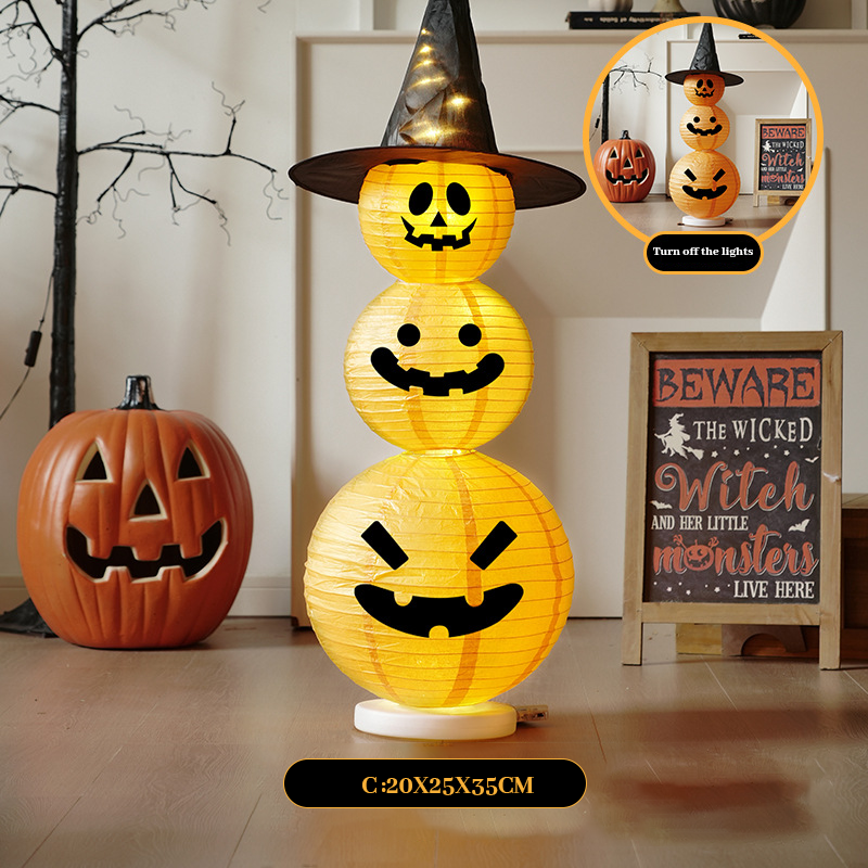 🎃Collapsible light up stacked pumpkins