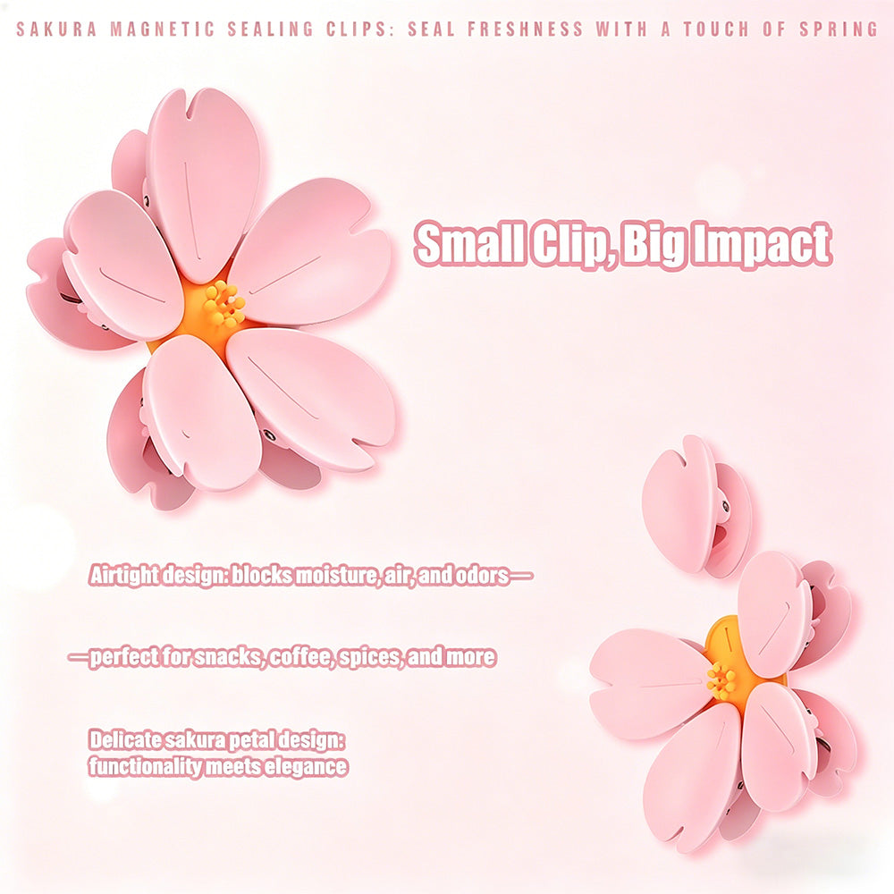 🌸Magnetic chip clips in the shape of cherry blossoms and lotus flowers, decorative fridge magnet