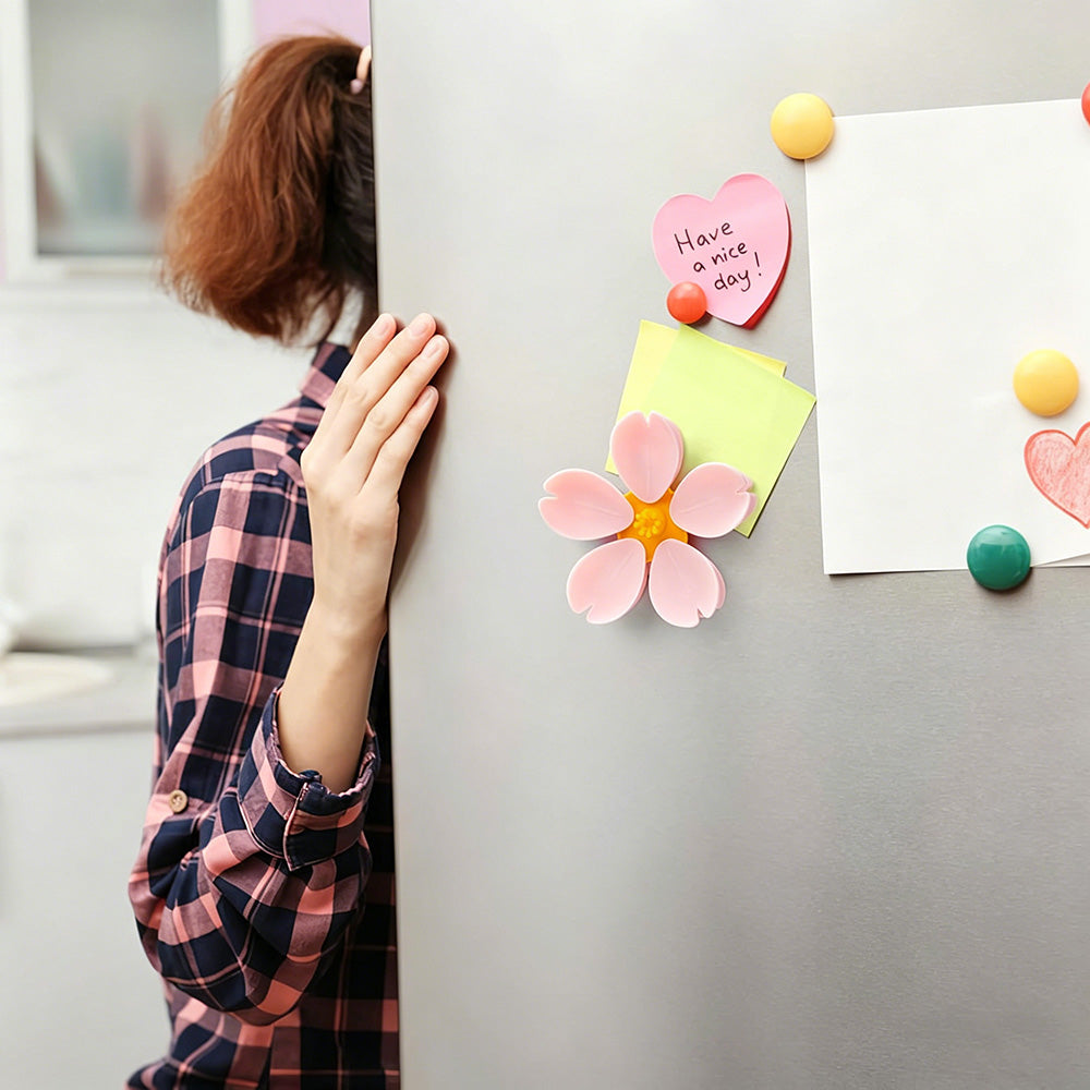 🌸Magnetic chip clips in the shape of cherry blossoms and lotus flowers, decorative fridge magnet
