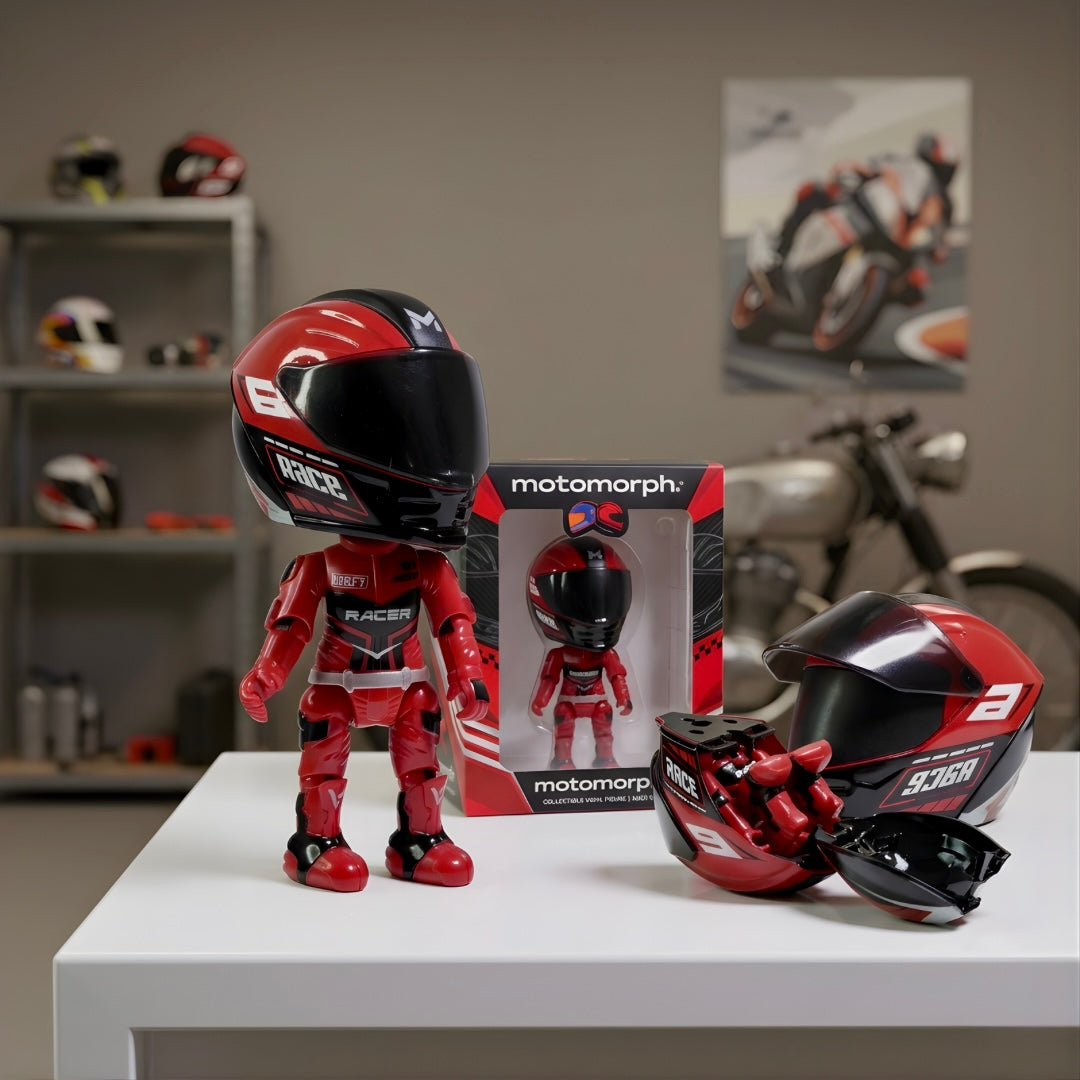 Realistic Motorcycle Rider Alloy Transforming Figure Ornament