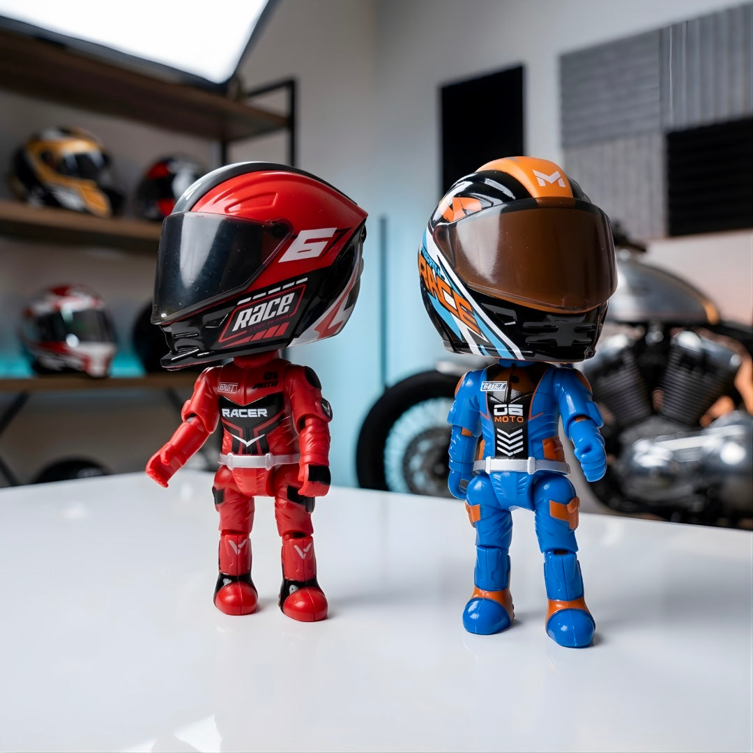 Realistic Motorcycle Rider Alloy Transforming Figure Ornament