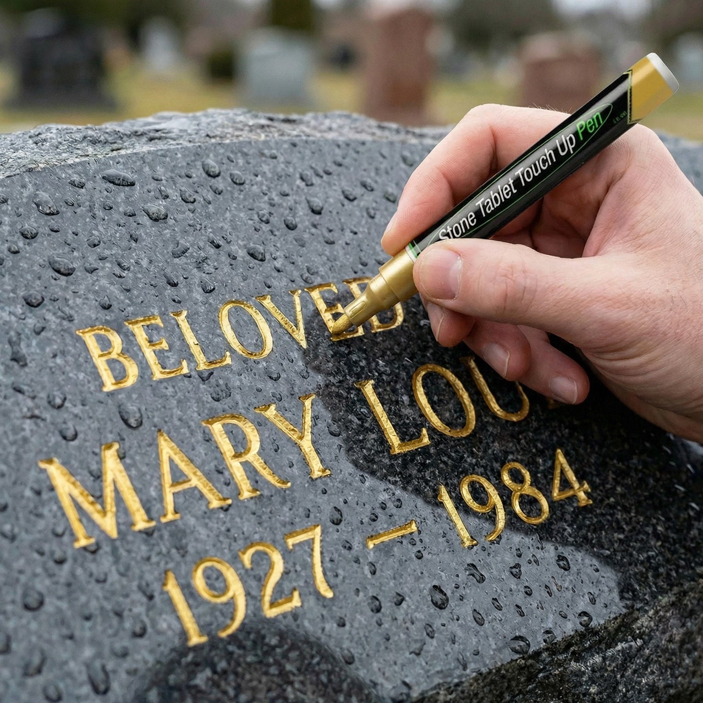 🐦Golden Tombstone Marker Pen for Restoring Faded Grave Inscriptions