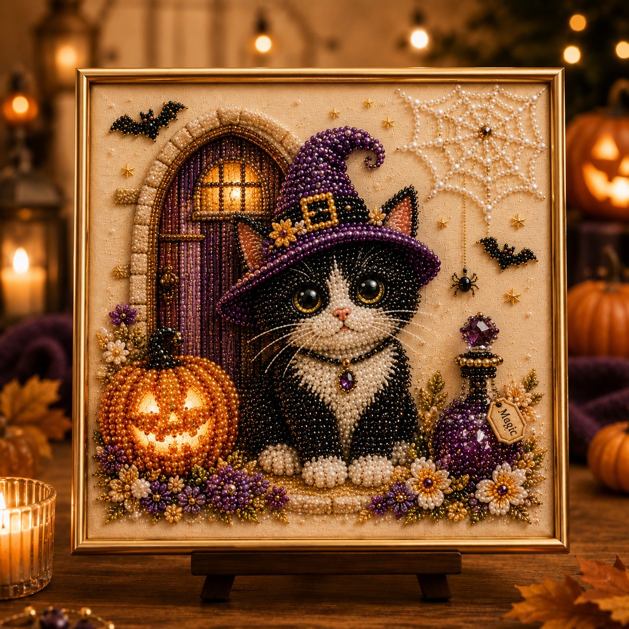 🐈‍⬛🎃DIY Halloween Cat Pearl Bead Painting Kit