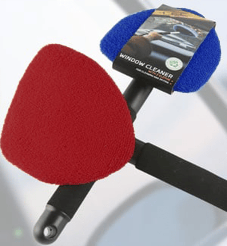 💥 💥  🔥  Windshield Cleaning Tool, Microfiber Car Window Cleaner with 4 Reusable and Washable Microfiber Pads and Extendable Handle