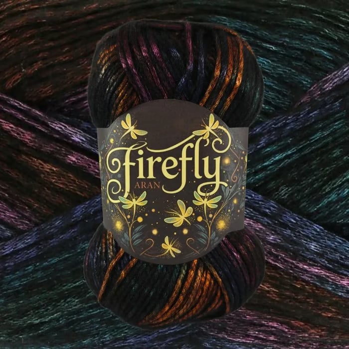 🧶Aran Wool ‘Firefly’ Iridescent Shimmer Yarn: A Touch of Magic in Every Stitch💫