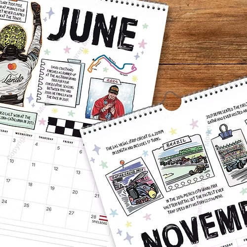 🔥LAST DAY 50% OFF - 🏎️📅F1 Scrapbook Race Calendar 2026 — The Ultimate Fan’s Race-Ready Wall Calendar
