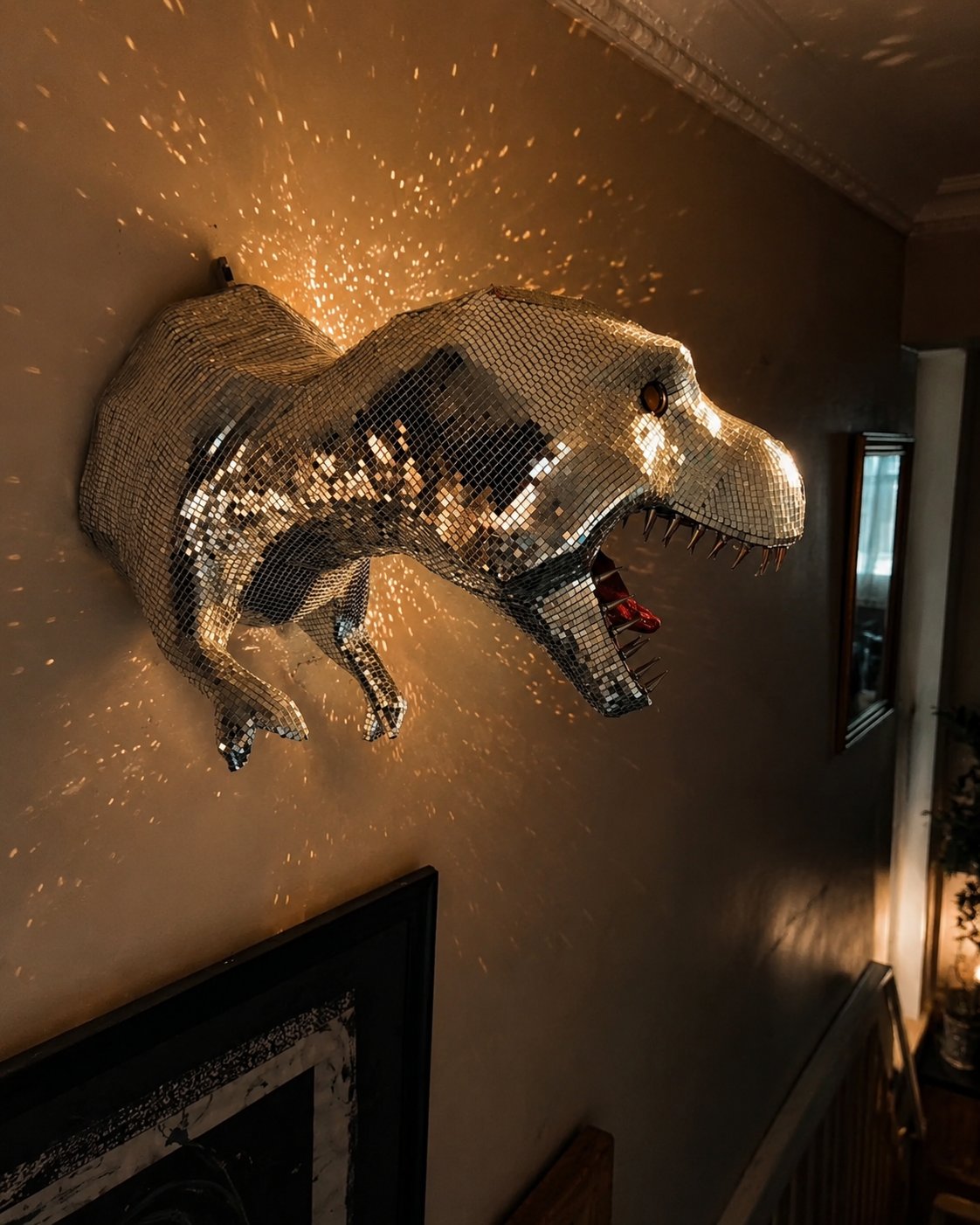 Disco Rex Mirrored Wall Sculpture