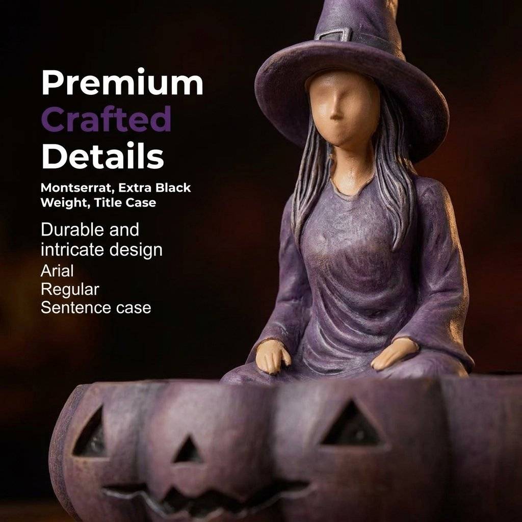 🧙 Witch Pumpkin Storage Tray - Resin Halloween decorations