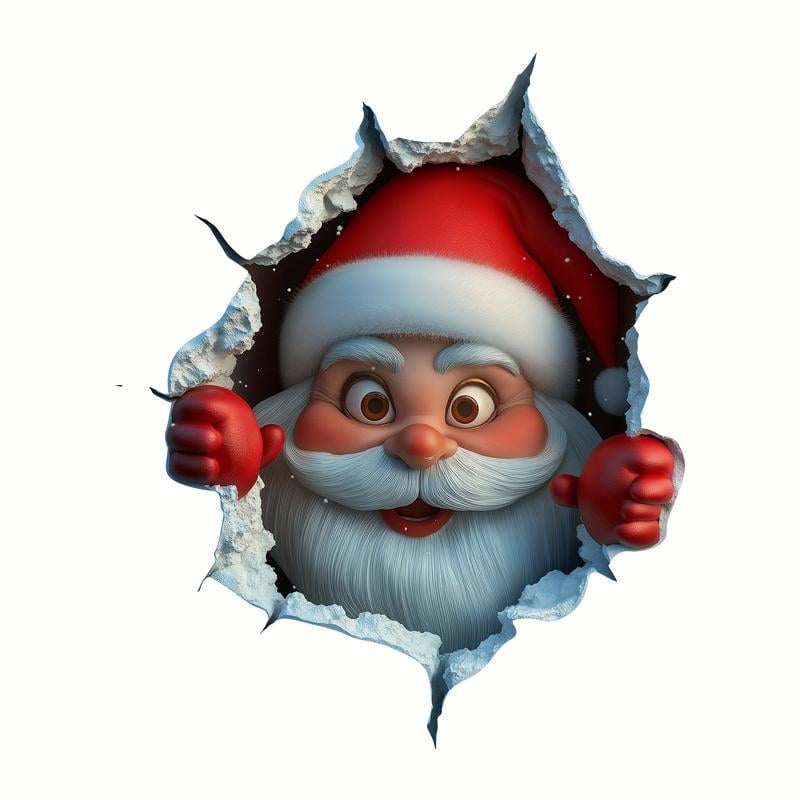 🎄3D Wall-Breaking Santa Claus Sticker🎅