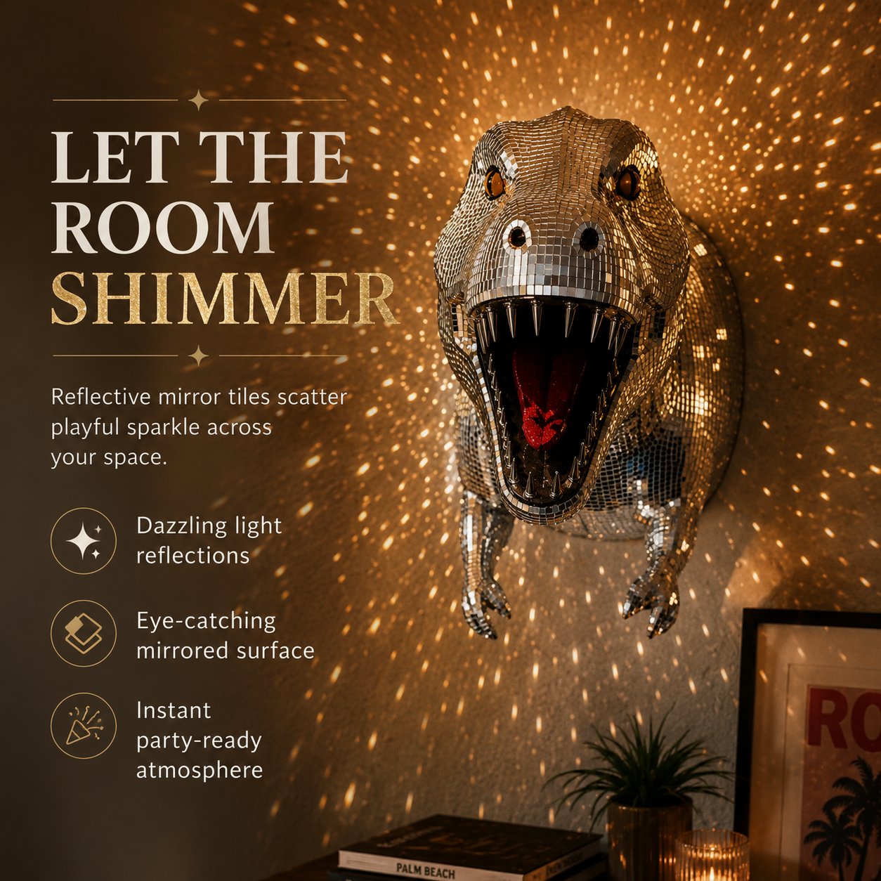 Disco Rex Mirrored Wall Sculpture