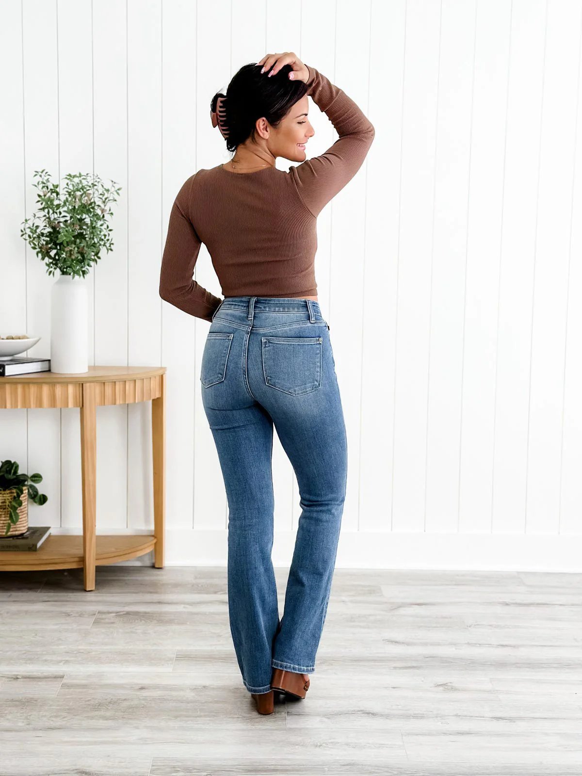flared waist jeans