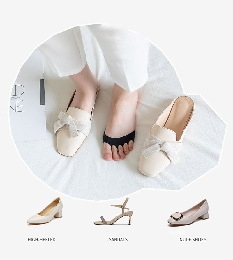 👠✨ Five-Toe Forefoot Pads for Women | Shock-Absorbing Insoles for High Heels | Black/Beige