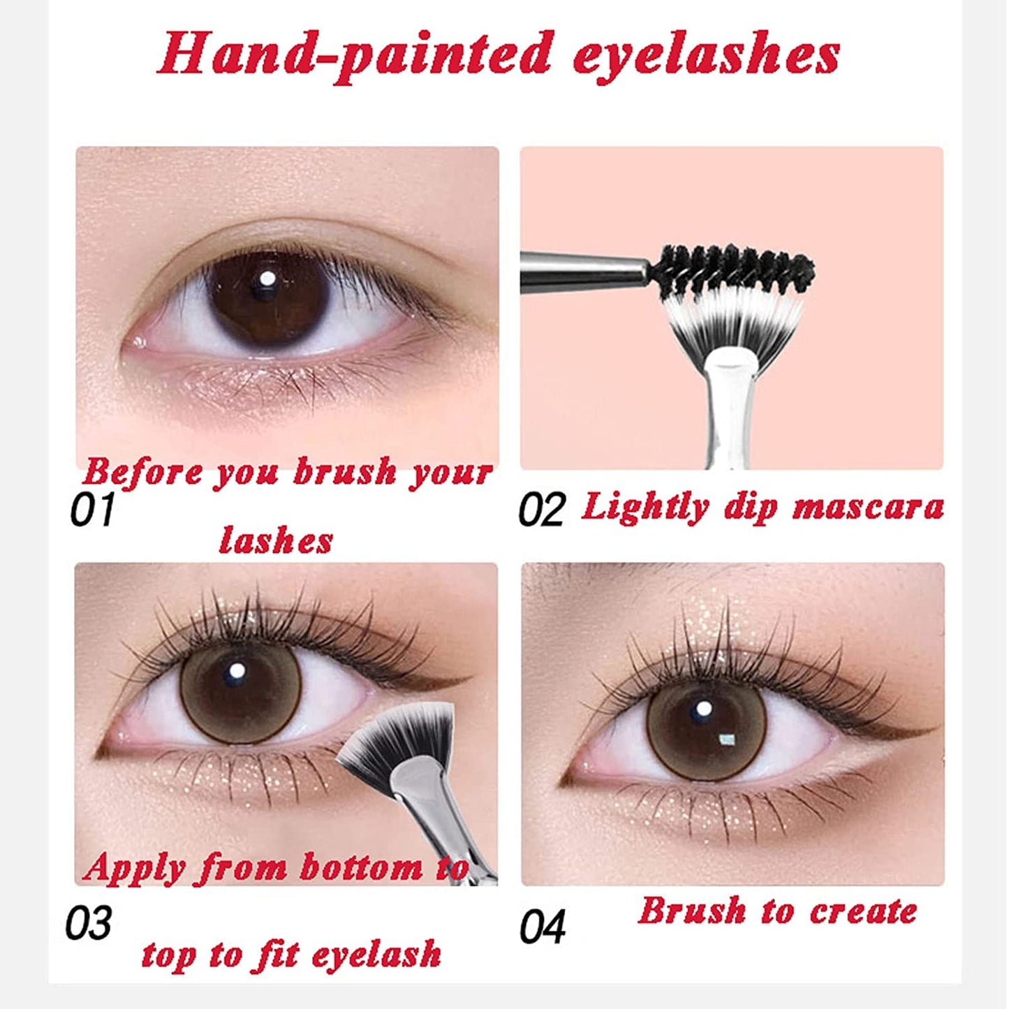 Foldable angled eyelash brus