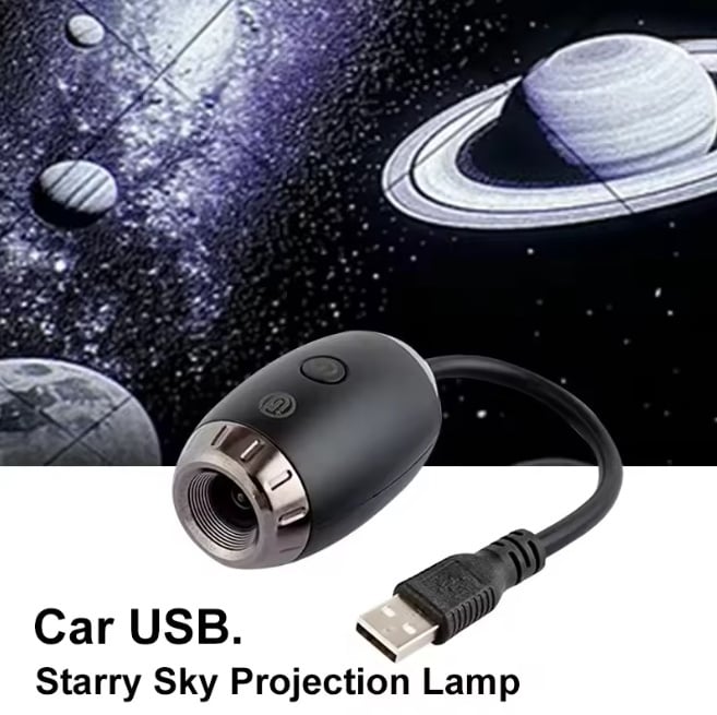 Create Your Own Mobile Planetarium - Mini USB Projector Star Light with Music Rhythm, Car Interior Accessories Decoration
