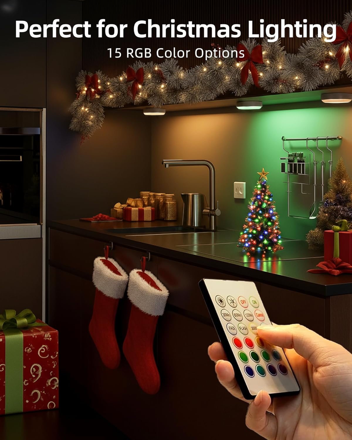 Under-cabinet lighting with charging station, rechargeable light strip with remote control